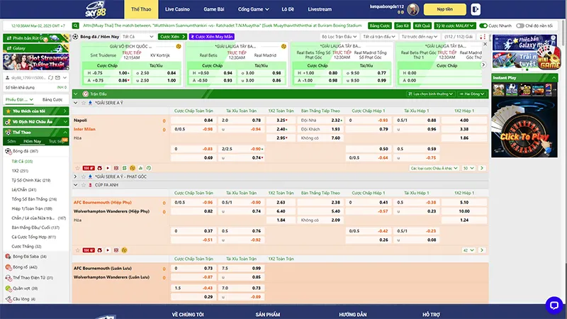 Trải nghiệm cá cược bóng đá đỉnh cao tại Sky88